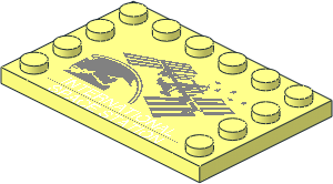 Plate  4 x  6 with 12 Studs on Three Edges with International Space Station Pattern