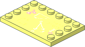 Plate  4 x  6 with 12 Studs on Three Edges with Blackboard Pattern
