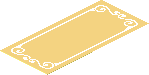 Sticker  3.7 x  1.7 with White Decorative Border on Chrome Gold Background