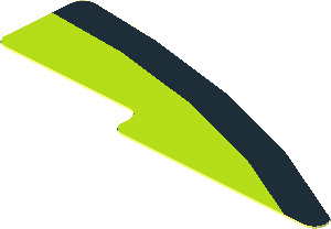 Sticker  0.8 x  2.8 with Black Line on Lime Background Right