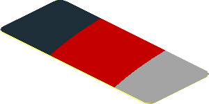 Sticker  0.8 x  1.9 with Black, Grey and Red Stripes on White Background Right