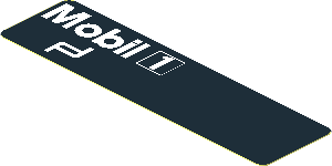 Sticker  0.8 x  3.0 with White Logos on Black Background Right