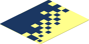Sticker  2.3 x  1.9 with Transparent to Dark Blue Gradient from Right to Left