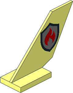 Tail Shuttle  2 x  6 x  4 with Silver Fire Logo and Black Outline Pattern