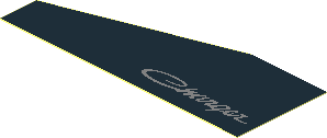 Sticker  1.1 x  2.9 with "Charger" Logo Right
