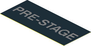 Sticker  0.8 x  1.8 with Silver "PRE-STAGE"