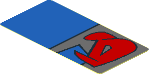 Sticker  0.8 x  1.7 with Red Markings and Blue Rectangle Left