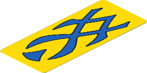 Sticker  1.7 x  0.7 with Blue Markings on Yellow Background