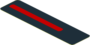 Sticker  0.8 x  3.1 with Red Stripe on Black