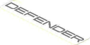 Sticker  0.8 x  4.0 with Silver "DEFENDER" on White