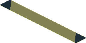 Sticker  0.8 x  5.8 with 2 Black Triangles on Olive Green Up Left