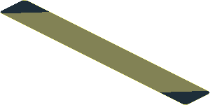 Sticker  0.8 x  5.8 with 2 Black Triangles on Olive Green Up Right