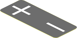 Sticker  0.8 x  2.0 with Plus and Minus Symbols on Dark Bluish Grey