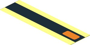 Sticker  0.8 x  2.9 with Orange Indicator Lamp on Black Stripe