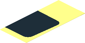 Sticker  4.0 x  1.8 with Black Rounded Square Right Half