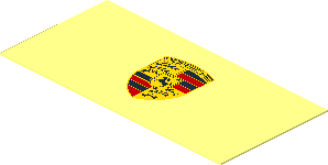 Sticker  0.8 x  1.7 with Porsche Badge on Transparent Background