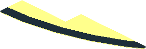 Sticker  0.9 x  2.6 with Black Curved Stripe Left on Transparent Background