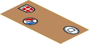 Sticker  1.8 x  3.8 with France, Germany and Denmark Stickers on Medium Nougat