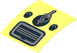Sticker  1.9 x  1.8 with Ignition Key, Switches and Ashtray on Bright Light Yellow (Formed)