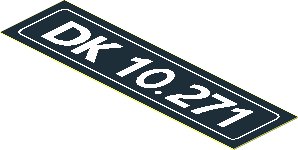 Sticker  0.8 x  2.9 with "DK 10.271" Licence Plate