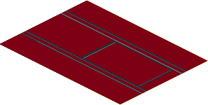 Sticker  6.6 x  9.1 with Black Panel Lines on Dark Red Background