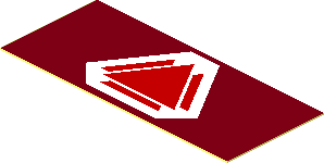 Sticker  0.7 x  1.7 with Red and White Triangle on Dark Red Background