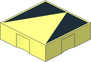Duplo Tile  2 x  2 with Black Inverse Isosceles Triangle Pattern