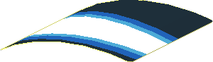 Sticker  1.8 x  3 White Trapezoid and Light blue Stripes on Black Background Right (Formed)