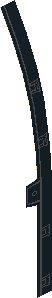 Sticker  0.6 x 12.2 with Trapezoid Extension on Left Side with Dark Bluish Grey Lines (Formed)