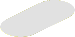 Sticker  3.8 x  1.8 Oval with Chrome Silver Background