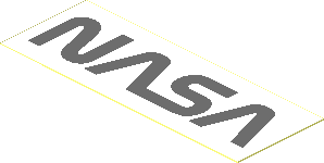 Sticker  1 x  2.8 with Dark Bluish Grey NASA Worm Logo