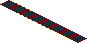 Sticker  0.6 x  5.2 with  8 Black Rectangles on Dark Red Background