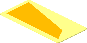 Sticker  0.8 x  1.7 with Bright Light Orange Trapezoid Long Right