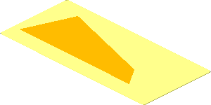 Sticker  1.7 x  3.7 with Bright Light Orange Trapezoid Right