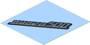 Sticker  1.9 x  1.8 with "nuova 500" Emblem on Bright Light Blue