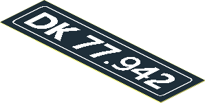 Sticker  0.8 x  2.9 with "DK 77.942" Licence Plate