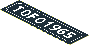 =Sticker  0.8 x  2.9 with "TOFO 1965" Licence Plate