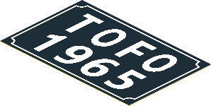 =Sticker  1.8 x  2.8 with "TOFO 1965" Licence Plate