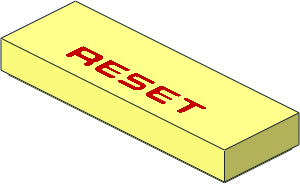 Tile  1 x  3 with Red "RESET" Pattern