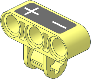 Technic Beam 15 with Plus and Minus Symbols on Dark Bluish Grey Sticker