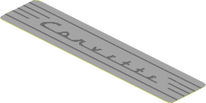 Sticker  0.8 x  3.9 with Dark Bluish Grey "Corvette" on Light Bluish Grey Background