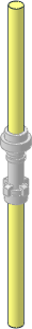 Minifig Lightsaber with Slight Sloping Fingers with Bottom Ring Chrome Silver - 2 Sides On