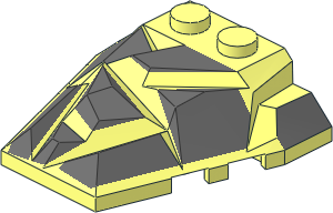 Wedge  4 x  4 Fractured Polygon Top with Dark Bluish Grey Pattern