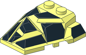 Wedge  4 x  4 Fractured Polygon Top with Black Pattern
