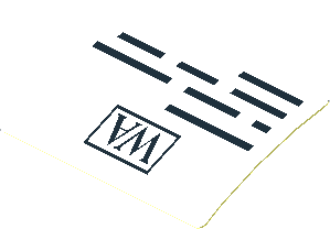 Sticker  1.1 x  1.7 with "WA" Header Letter (Formed)