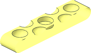 ~Strap  2 x 16 with End Rings - Strap Segment with Cylindrical Hole