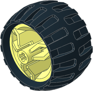 Wheel Rim 30 x 20 with  3 Dual Angled Spokes and  4L Hub with Tyre 26/ 24 x 30 Sand Racing