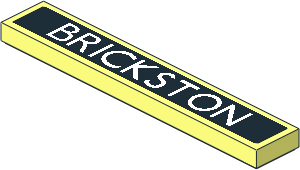 Tile  1 x  6 with White "BRICKSTON" on Black Background Sticker