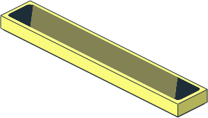 Tile  1 x  6 with 2 Black Triangles on Olive Green Up Left Sticker