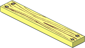 Tile  1 x  6 with Wood Grain and  4 Silver Nails Pattern